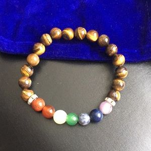 Tigers Eye 7 Chakra Bracelet